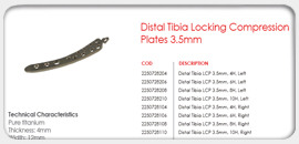 Distal Tibia Locking Compression Plates 3.5mm 