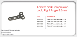 T-plates and Compression Lock, Right Angle, 3.5mm 