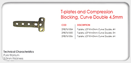 T-Plates and Compression Blocking, Curve Double 4.5mm 