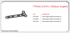 T-Plates 3.5mm, Oblique Angled