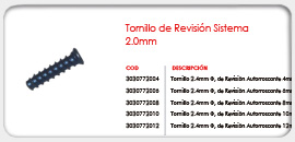 Tornillo de Revisión Sistema 2.0mm 