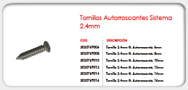 Tornillos Autorroscantes Sistema 2.4mm 