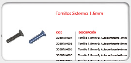 Tornillos Sistema 1.5mm