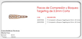Placas de Compresión y Bloqueo Targeting 3.5mm Corta