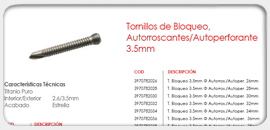 Tornillos de Bloqueo, Autorroscantes/Autoperforantes 3.5mm 