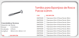 Tornillo para Esponjosa Rosaca Parcial, 4.0mm 