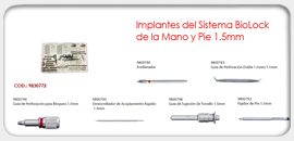 Instrumentos del Sistema BioLock de la Mano y Pie 1.5mm