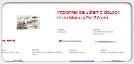 Instrumentos del Sistema BioLock de la Mano y Pie 2.0mm 