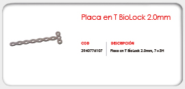 Placa en T BioLock 2.0mm