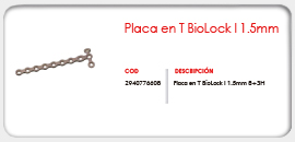 Placa en T BioLock I 1.5mm