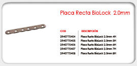 Placa Recta BioLock 2.0mm