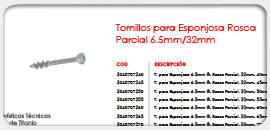 Tornillos para Esponjosa Rosca Parcial 6.5/32mm 