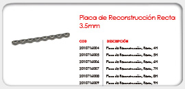 Placa de Reconstrucción Recta 3.5mm