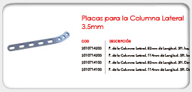Placas para la Columna Lateral 3.5mm