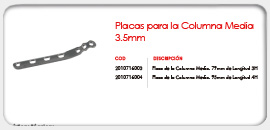 Placas para la Columna Media 3.5mm