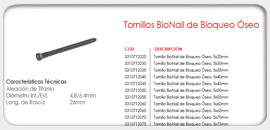Tornillo BioNail de Bloqueo Óseo