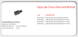 Tapa de Clavo Femoral BioNail
