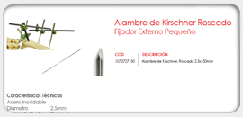Alambre de Kirschener Roscado Pequeño