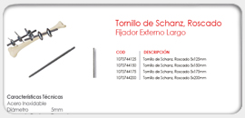 Tornillo de Schanz, Roscado (Largo)