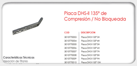 Placa DHS-II 135° de Compresión/No Bloqueda