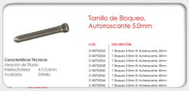 Tornillo de Bloqueo Autorroscante 5.0mm 