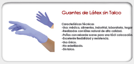Guantes de Látex sin Talco