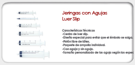 Jeringas con Agujas Tipo Luer Slip