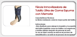 Férula Inmovilizadora de Tobillo Ultra de Goma Espuma con Memoria