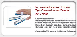 Inmovilizador para el Dedo tipo canaleta con correa velcro
